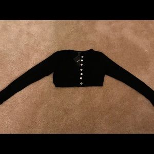 Cropped black cardigan